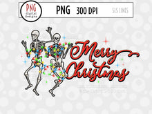 Load image into Gallery viewer, Creepy Christmas Sublimation - Dancing Skeletons and Lights - SLSLines