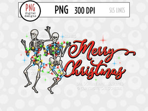 Creepy Christmas Sublimation - Dancing Skeletons and Lights - SLSLines