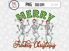 Load image into Gallery viewer, Creepy Christmas Sublimation - Dancing Skeletons PNG - SLSLines