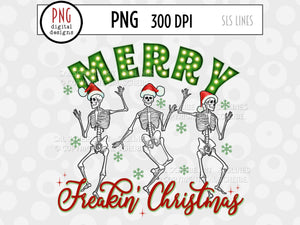 Creepy Christmas Sublimation - Dancing Skeletons PNG - SLSLines
