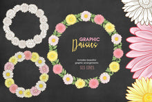Load image into Gallery viewer, Daisy Graphic Set in Pink, White &amp; Yellow - SLSLines