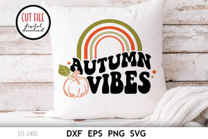 Fall SVG | Autumn Vibes Retro Cut File - SLSLines