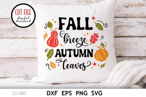 Fall SVG | Fall Breeze & Autumn Leaves - SLSLines