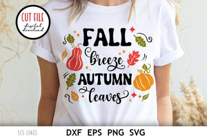 Fall SVG | Fall Breeze & Autumn Leaves - SLSLines