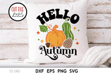 Load image into Gallery viewer, Fall SVG | Hello Autumn Retro Cut File - SLSLines