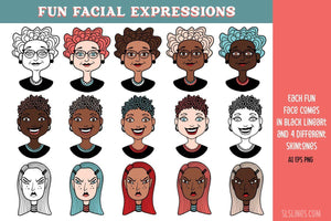 Fun Facial Expressions Vectors & PNG - SLSLines