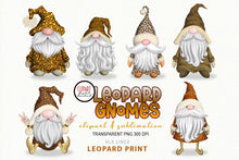 Load image into Gallery viewer, Gnome Clipart Sublimation - Leopard Print Gnomes Set - SLSLines