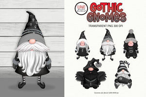 Gothic Gnomes Sublimation | Darkly Goth Gnome Set PNG - SLSLines