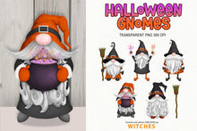 Load image into Gallery viewer, Halloween Gnome Clipart - Witch Gnomes Sublimation Set - SLSLines