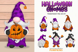 Halloween Gnomes Sublimation | Gnome Set with Pumpkins PNG - SLSLines