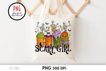 Load image into Gallery viewer, Halloween Latte Sublimation - Scary Girl Skeletons PNG - SLSLines