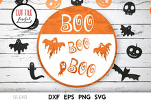 Load image into Gallery viewer, Halloween Sign SVG - Boo Ghosts Cut File - SLSLines