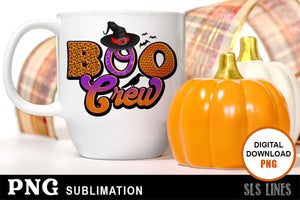 Halloween Sublimation PNG - Boo Crew with Witch Hat - SLSLines