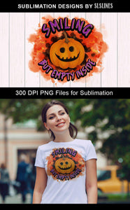 Halloween Sublimation PNG - Smiling Pumpkin Design - SLSLines