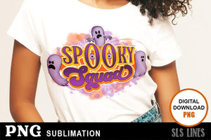 Halloween Sublimation PNG - Spooky Squad with Ghosts - SLSLines