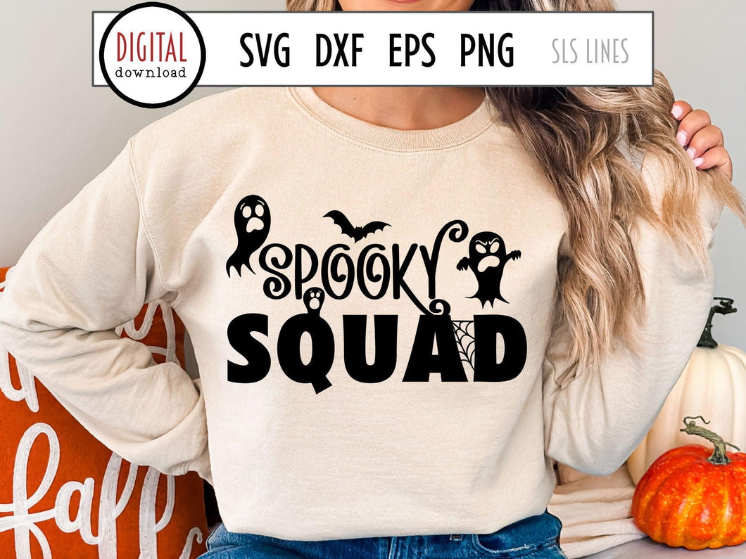 Halloween SVG - Spooky Squad Cut File - SLSLines