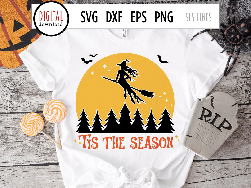 Halloween SVG | Tis the Season Witch Cut File - SLSLines