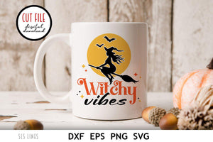 Halloween SVG | Witchy Vibes Retro Cut File - SLSLines