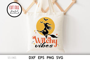 Halloween SVG | Witchy Vibes Retro Cut File - SLSLines