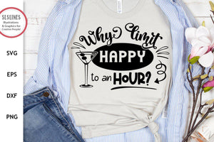 Happy Hour SVG - Funny Drinking Designs - SLSLines