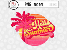 Load image into Gallery viewer, Hello Summer Sublimation - Palm Trees &amp; Sun PNG - SLSLines