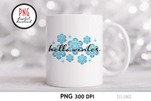Load image into Gallery viewer, Hello Winter Snowflakes - Christmas Sublimation PNG - SLSLines