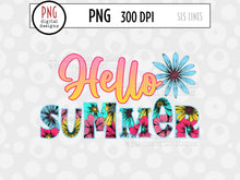 Load image into Gallery viewer, Summer Sublimation - Hello Summer in Flowers PNG