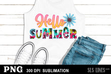 Load image into Gallery viewer, Summer Sublimation - Hello Summer in Flowers PNG