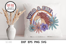 Load image into Gallery viewer, Horse Sublimation - Retro Wild &amp; Free PNG - SLSLines