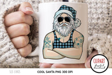 Load image into Gallery viewer, Hot Santa Claus Clipart | Cool Santa in Sunglasses PNG - SLSLines