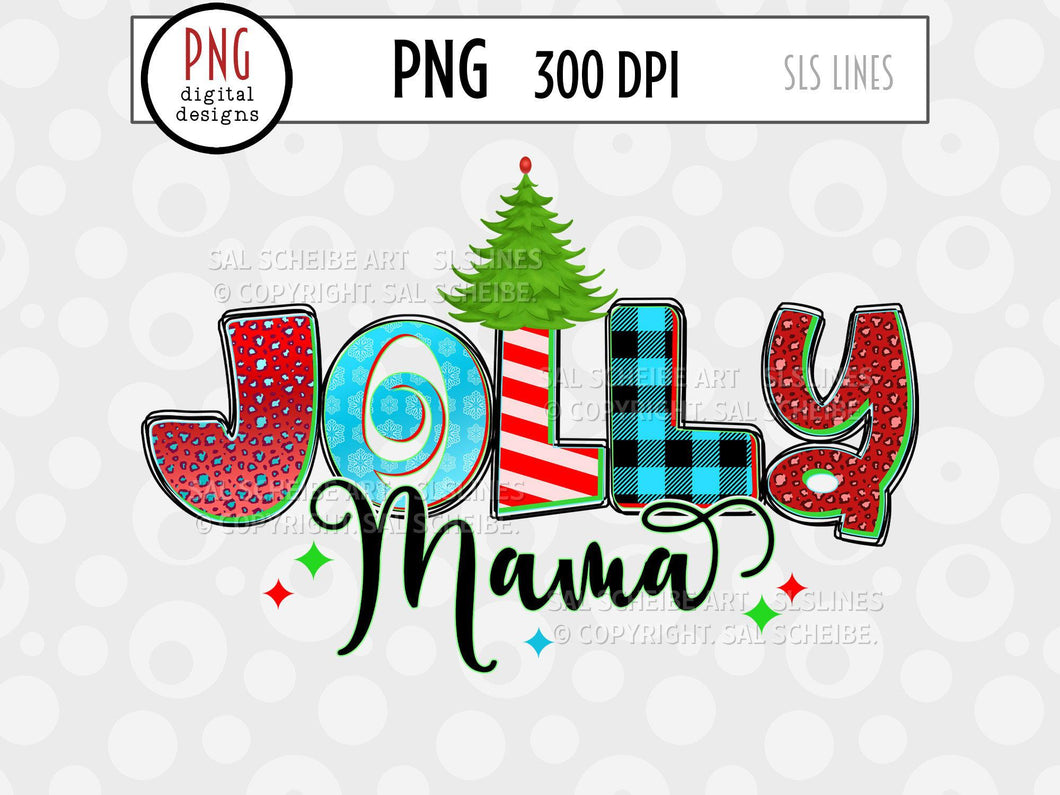 Jolly Mama PNG - Christmas Sublimation with Leopard Print - SLSLines