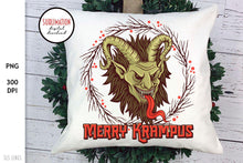 Load image into Gallery viewer, Krampus Sublimation - Merry Krampus Wreath PNG - SLSLines