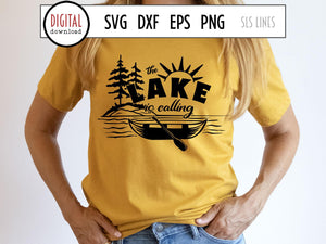 Lake & Cabin SVG - Lake is Calling Cut File - SLSLines