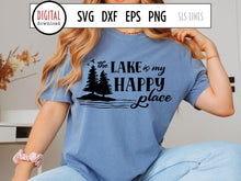 Load image into Gallery viewer, Lake &amp; Cabin SVG - Lake is My Happy Place Cut File - SLSLines