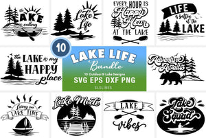 Lake & Outdoor SVG Bundle - Summer Vacation Cut Files - SLSLines