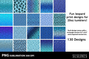 Leopard Print Bundle - 130 Tumbler Sublimation Designs 20 oz - SLSLines