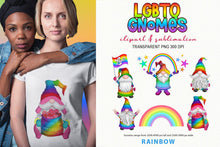 Load image into Gallery viewer, LGBT Gnome Clipart - Pride Day Gnome Sublimation Set - SLSLines
