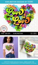 Load image into Gallery viewer, LGBTQ Sublimation - Love is Love Heart PNG - SLSLines