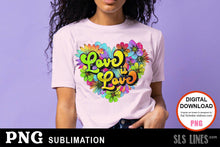 Load image into Gallery viewer, LGBTQ Sublimation - Love is Love Heart PNG - SLSLines