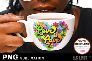 LGBTQ Sublimation - Love is Love Heart PNG - SLSLines