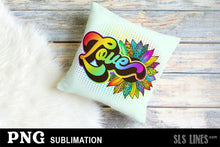 Load image into Gallery viewer, LGBTQ Sublimation - Rainbow Sunflower with Love PNG - SLSLines