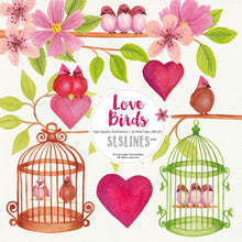 Load image into Gallery viewer, Love Birds with Flowers - Weddings &amp; Valentine&#39;s Day - SLSLines
