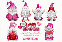 Load image into Gallery viewer, Love Gnome Clipart - Valentine&#39;s Day &amp; Wedding Gnomes - SLSLines