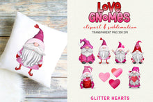 Load image into Gallery viewer, Love Gnome Clipart - Valentine&#39;s Day &amp; Wedding Gnomes - SLSLines
