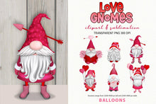 Load image into Gallery viewer, Love Gnome Clipart - Valentine&#39;s Day &amp; Wedding Gnomes PNG - SLSLines