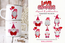 Load image into Gallery viewer, Love Gnome Clipart - Valentine&#39;s Day &amp; Wedding Gnomes PNG - SLSLines