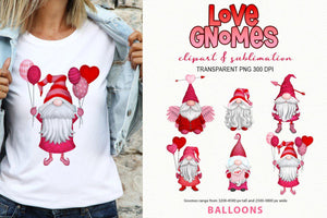 Love Gnome Clipart - Valentine's Day & Wedding Gnomes PNG - SLSLines