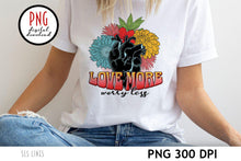 Load image into Gallery viewer, Love More Worry Less PNG - Anatomical Heart Design - SLSLines