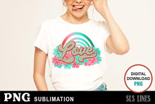 Load image into Gallery viewer, Love Sublimation - Flowers &amp; Rainbow PNG - SLSLines