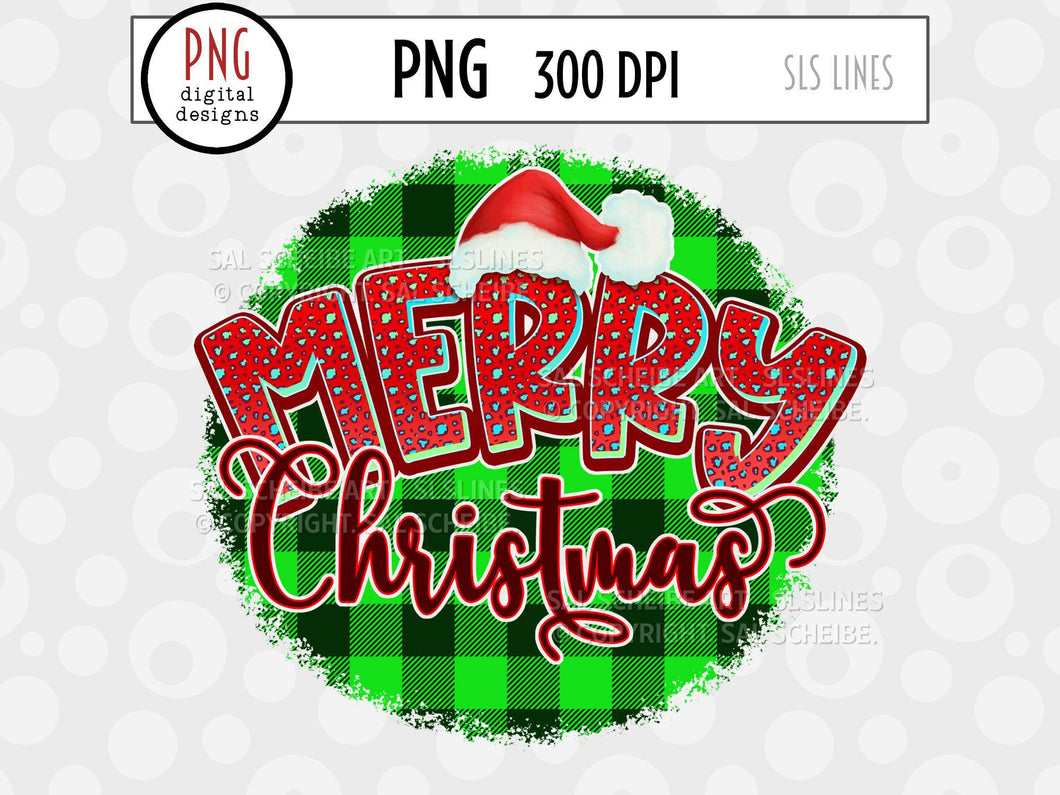 Merry Christmas PNG - Christmas Plaid & Leopard Print - SLSLines